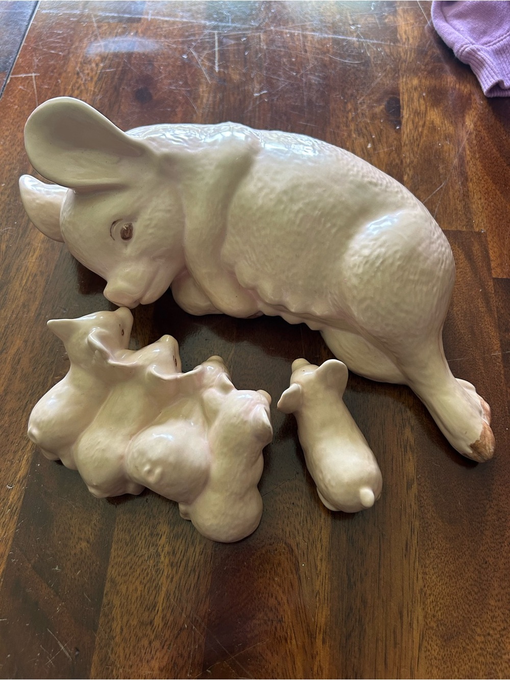 Vintage Pig Nursing Piglets Ceramic